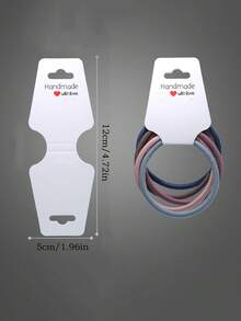 25/50/100pcs Necklace Scrunchies Storage Display Cards, White Gift Packaging Tags - White - View 4