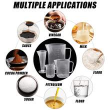 4 Pcs Measuring Jugs,100ml/250ml /500ml/1000ml Transparent Lab Graduated Beakers,Small Clear Liquid Graduated Beaker,Reusable Transparent Medicine Lab Measure Cups,Kitchen Baking Measuring Cups Jugs - Clear - View 8