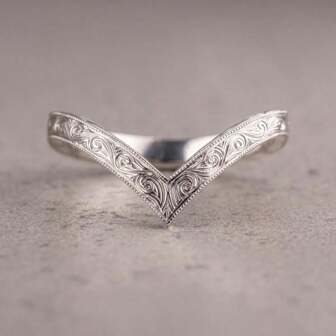 1pc Elegant Carved Floral Spiral V-Shaped Women Decorative Ring, Suitable For Daily Wear, Parties, Celebrations & Gifts