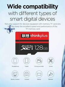 Lenovo 联想 ThinkPlus Mini SD 卡 Class 10 TF 闪存卡 256GB 128GB 64GB 32GB 红黑内存卡 适用于手机电脑音箱 - 彩色 - 查看 6