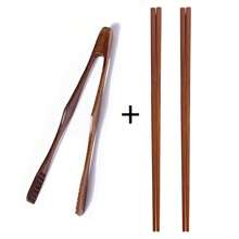 1只高溫耐用的木製食品鉗 - 適用於牛排,水果,麵包,烤肉,燒烤,沙拉,甜點,糖,冰淇淋,麵條和意大利麵 - 廚房配件