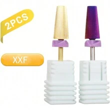 Easy Nail Double Hand Use 5 In 1 Tungsten Steel Nail Milling Drill Bits, Multi-Functional Carbide With High Hardness For Long-Term Gel Removal, 2.35mm Shank Diameter