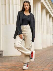Fashion Flat Platform Women Sneakers Black Round Toe Embroidery Ladies Ankle Boots Lace Up Thick Sole Vulcanized Shoes Goth Punk Rock Designer Sport Flame Shoes - Đỏ - Xem 8