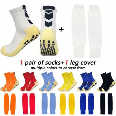 1 Set Of Non-Slip,Wear-Resistant Silicone Bottom Sports Soccer Socks, Breathable For Football, Running, Cycling, Hiking