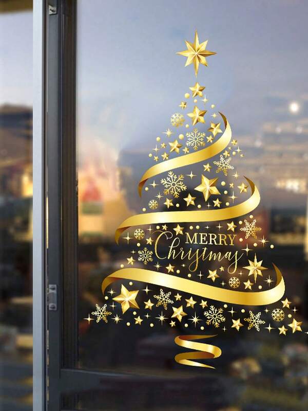 1pc Christmas Snowflake Sticker, Static Cling, Christmas Valentine's Day Scene Decor, Mall Store Window Holiday Decoration,Christmas