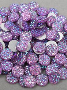 100 piezas/paquete Cristales de resina Rhinestones AB planos, gemas de resina con forma de piña de colores mixtos, cristales de resina redondos de 12mm para manualidades de ropa y joyería
