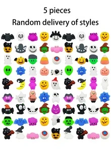 1/5/10 Pieces - TPR Halloween Bun Pinch Fun Gift, Stress Relieving Toy Super Cute Pumpkin Ghost Bun [Random Shipping]