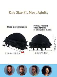 3 Packs Men's Pirate Hat Headband Hair Cap And Dome Hat Comfortable And Breathable Casual Headwear Set, Suitable For Sports, Outdoor Activities, Home And Daily Use - B - View 3