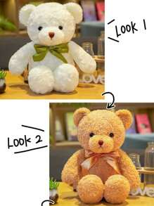 1 件泰迪熊毛绒玩具填充动物熊枕头娃娃适合女孩、节日生日礼物 - 棕色 - 查看 15