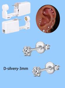 2-4pcs Ear Piercing Kit Disposable Ear Piercing Gun Kit Self Piercing Gun And Build-In 4mm 5mm Crown Star Earrings Stud DIY At Home Ear Piercing Gun - Hypoallergenic, And Painless - Multicolor - View 14