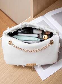 Tas Tangan Wanita Fashion Eropa dan Amerika Musim Semi/Panas Terbaru Grosir Tas Bahu/Selempang Unik Bentuk Persegi Kecil yang Manis - Putih - View 5