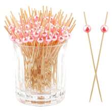 200pcs Premium Appetizer Toothpicks, Gold Stirrers For Party Decoration, Charcuterie, Sandwiches, Burgers, Fruits Christmas Gift