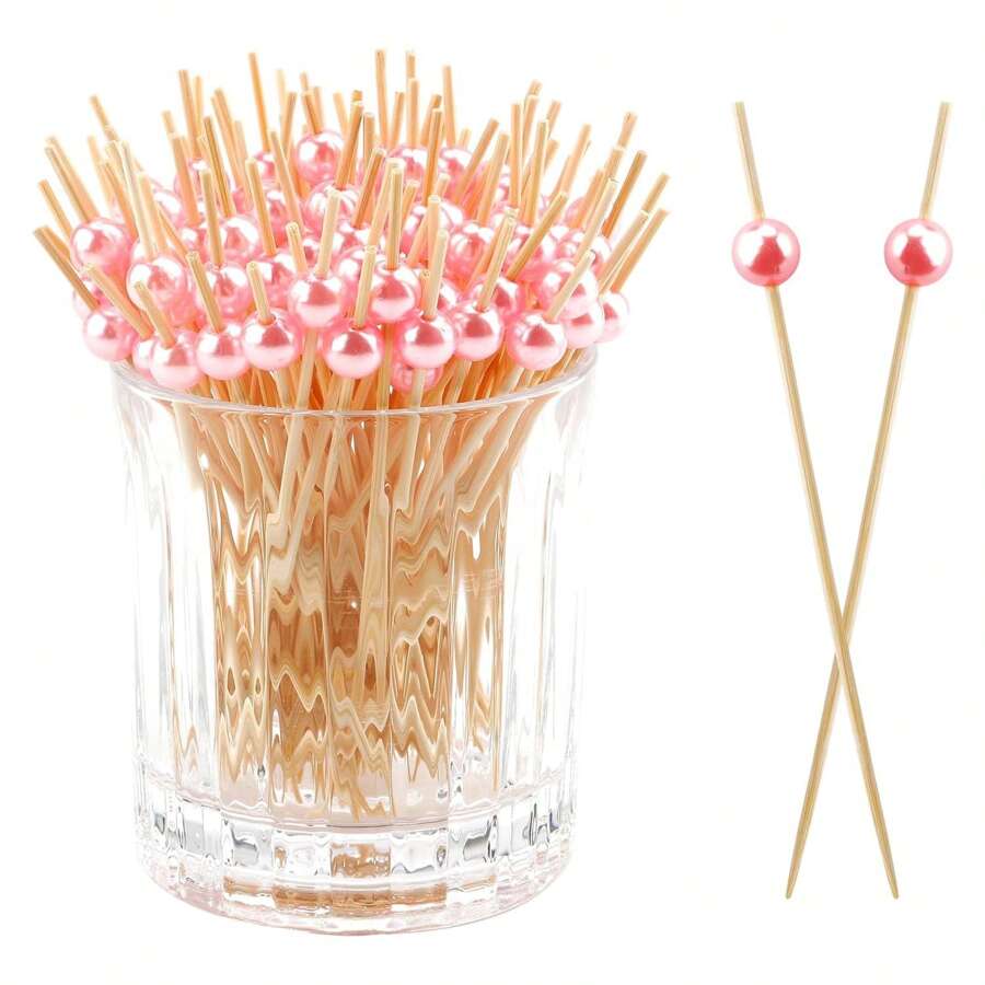 200pcs Premium Appetizer Toothpicks, Gold Stirrers For Party Decoration, Charcuterie, Sandwiches, Burgers, Fruits Christmas Gift