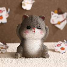 1 pieza Adorno de gato lindo, artesanía decorativa para el hogar, se puede utilizar como regalo para fiestas - Multicolor - Ver 9