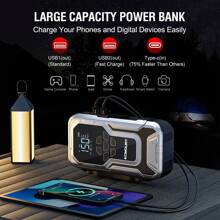 Car Jump Starter With Air Compressor, 3500A 12V Lithium Battery Jump Box With 150PSI Tire Inflator For Up To 10.0L Gas & 8.0L Engines, Portable Power Bank With 3 Modes LED Light Jumper Pack - Svart - Visa 7