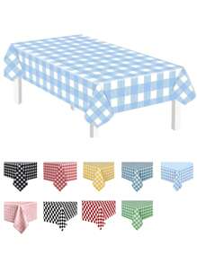 1pc/4pcs/6pcs Plaid Disposable Table Cloth, Classic Checkered Tablecloth, Multiple Colors Available, Square Shape, PEVA Material, Plastic Tablecloth, Tabletop Protection, Suitable For Weddings, Birthday Parties And Other Occasions - Multicolor - View 20