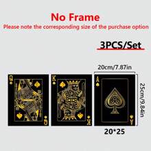 3pcs Canvas Poster, Modern Art, King, Queen & Ace Playing Cards Painting Wall Art Canvas Painting, Ideal Gift For Bedroom Living Room Kitchen Corridor, Wall Art, Wall Decoration, Fall Decor, Room Decoration, No Frame - Multicolor - View 12