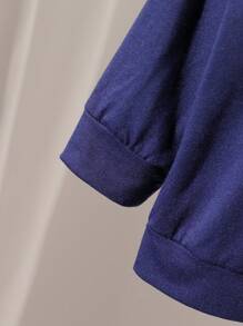 2 Packs Fashionable Baby Boy Letter Print Long Sleeve And Letter Print Trousers Set - Navy Blue - View 5