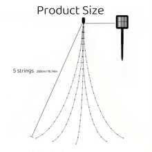 圣诞装饰 1 件，户外太阳能圣诞灯串，闪烁背景灯，8 种模式的仙女灯，适用于节日、婚礼派对装饰，适用于墙壁、楼梯、门廊、屋顶、露台、圣诞节、婚礼装饰 - 太陽能電池 - 查看 7