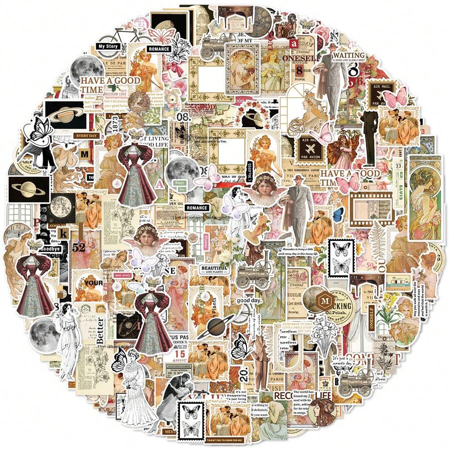 TiTiPaPa 20 件经典 90 年代女孩日记剪贴纸装饰笔记本水杯日记滑板吉他手提箱摩托车经典玩具剪贴簿 DIY 学生文具贴花 - 青檸色 - 查看 1