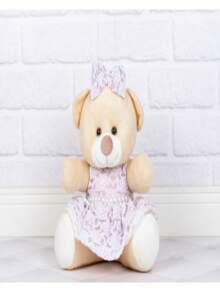 Largest Trio Of Sweet Milk Teddy Bears Dressed In Lace - 18/22/26 - Màu hồng gỉ - Xem 2