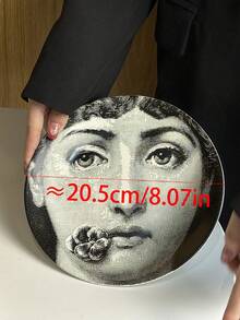 1 件复古陶瓷面部珠宝托盘，意大利歌剧歌手系列装饰墙盘，家居装饰礼物 - 彩色 - 查看 6