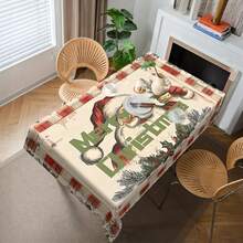 1 chiếc khăn trải bàn in hình ông già Noel và quà tặng dễ thương theo chủ đề Giáng sinh, đồ trang trí bàn, khăn trải bàn hình chữ nhật trừu tượng cho các buổi dã ngoại hoặc tiệc ngày lễ, đồ trang trí phòng - Nhiều màu - Xem 5