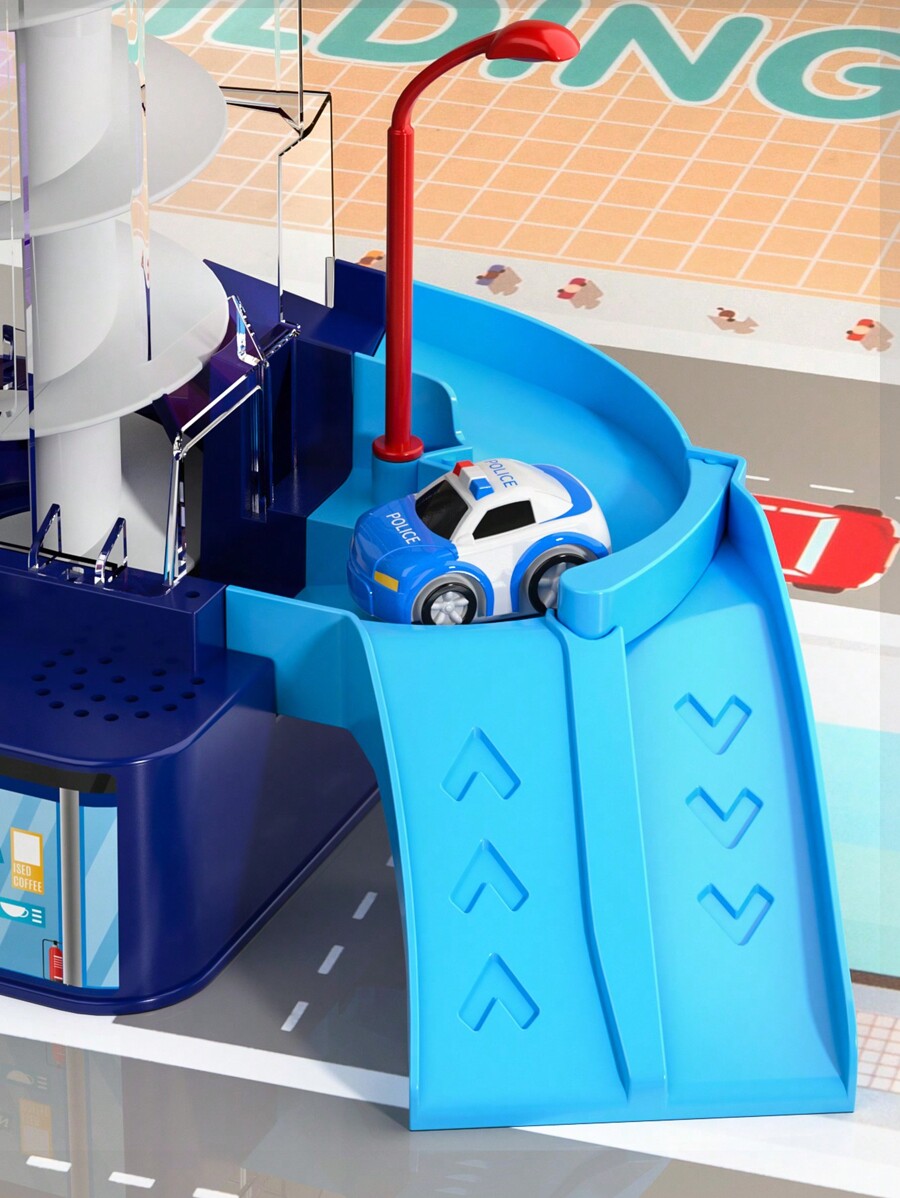 TEMI Car Garage Building Parking Lot Rail Car Toddler Boys And Girls