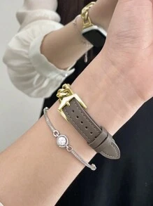 Huastonband 1件中性時尚休閒個性化奢華金屬手鍊，銀色/金色/玫瑰金，配柔軟可調節腕帶，適用於智慧手錶 Ultra 2 1 SE 9 8 7 6 5 4 3 2 1 系列 38mm 40mm 41mm 42mm 44mm 45mm 49mm 錶帶配件 - 灰色 - 查看 5