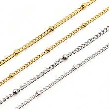 2 Meters Stainless Steel Gold Plated Ball Necklace Chains For DIY Jewelry Findings Making Handmade Supplies - Steel Chains - View 11