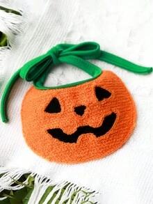 1 件宠物万圣节配饰，南瓜和鬼魂刺绣宠物围兜，万圣节装饰 - 彩色 - 查看 8