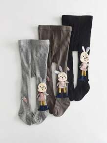 3 Cặp/1 Cặp Quần bó màu trơn cho trẻ em, 2-12 tuổi Thỏ hoạt hình dễ thương, Thích hợp để phối đồ hàng ngày, Phù hợp cho mọi mùa Quà tặng trở lại trường cho trẻ em Ba lô đi học Tiệc năm mới trở lại trường - Màu Khaki - Xem 6