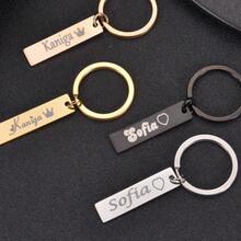 Móc khóa tên quầy bar khắc hình mắt cá nhân bằng vàng, bạc và vàng hồng | Móc khóa tên tùy chỉnh | Móc khóa tên quầy bar tùy chỉnh có hình ảnh - vàng - Xem 3