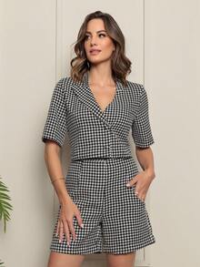 Minimalist Elegant And Modern Casual Suit Blazer Set With Shorts - 白色 - 查看 4