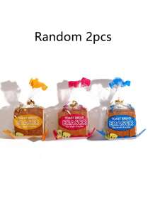 1 包透明吐司香味卡通橡皮擦，非常适合小学生，可爱的文具礼物 - 白色 - 查看 9