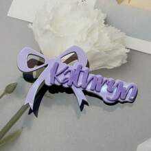 Bow-Knot Custom Name Acrylic Hair Clip Personalized Hair Accessory, Wedding Hair Accessories