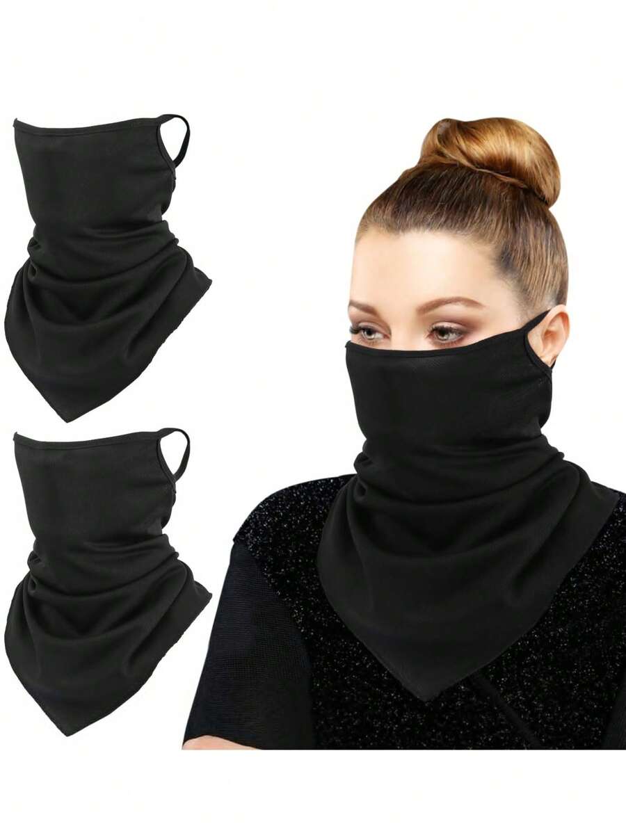 1 Piece /2 Pieces /3 Pieces Scarf Mask Bandana With Ear Loops , Neck Gaiter Balaclava Dust UV Sun Protection Outdoors Face Mask For Women Men Balaclava Headbands Ski Masks - A - View 1