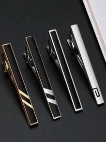 5pcs Men Fashion Personalized Versatile Tie Clips, Silver Business Casual Tie Pin Suitable For Formal Suit Wear Men Necktie