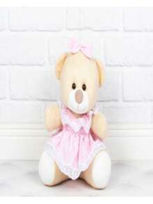 Baby Polka Dot Dressed Bear Plush Candy Milk For Decorations - 22 Cm