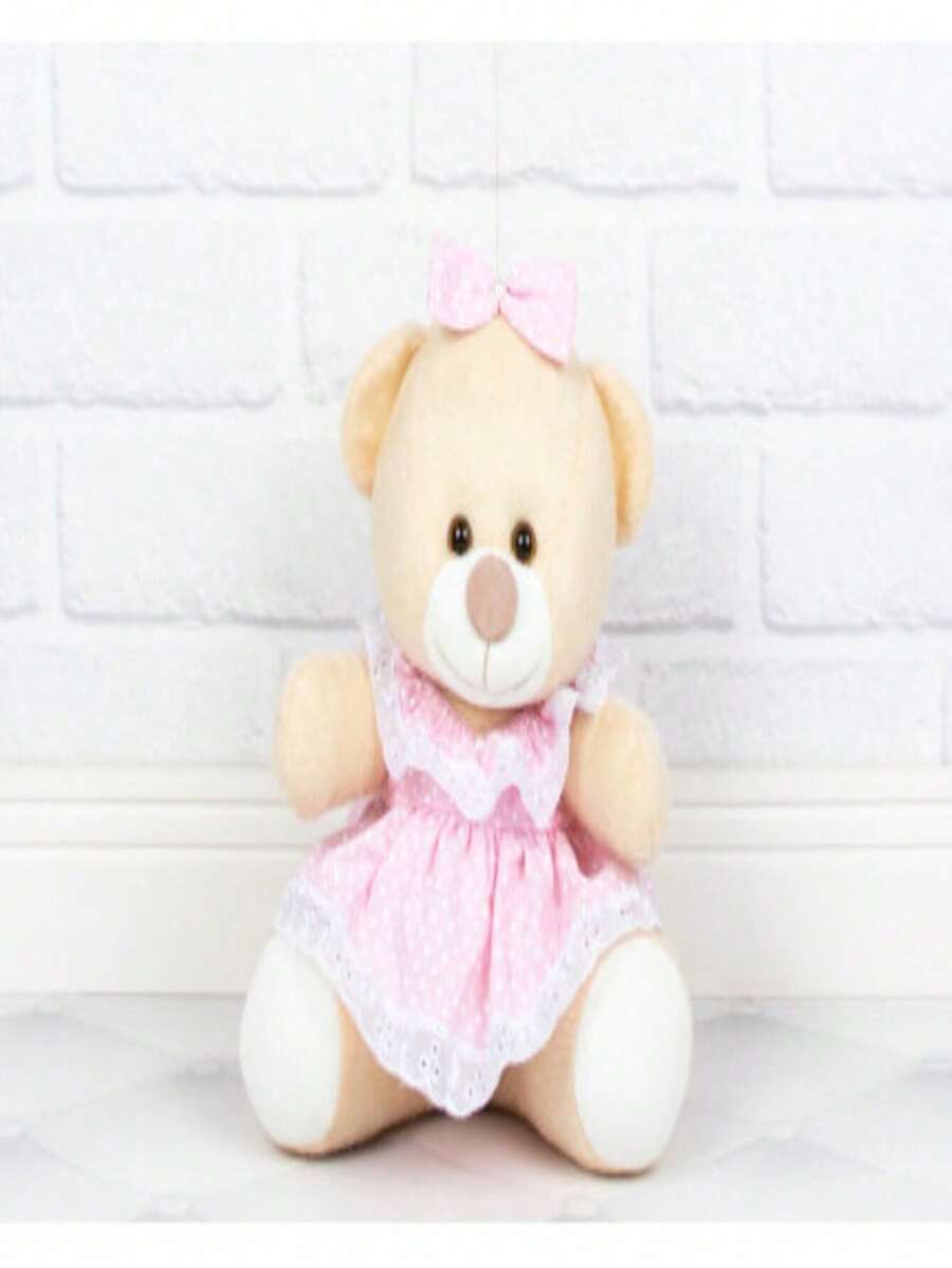 Baby Polka Dot Dressed Bear Plush Candy Milk For Decorations - 22 Cm