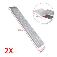 Froadp 2x Access Ramp Steel Loading Ramp Loading Ramps | Max 400 Kg | Loading Dock | Loading Rail | Galvanized Steel | Non-Slip For Car, Motorcycle, Quad, Silver - Silver - View 2