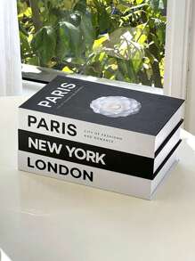 1pc/2pcs/3pcs Sách giả gấp gọn Paris London New York, sách trang trí phong cách Anh cổ điển, đồ thủ công mỹ nghệ. Đạo cụ trang trí phong cách Bắc Âu, phù hợp cho quán cà phê, khách sạn, nhà ở, văn phòng, showroom, phụ kiện lý tưởng cho chụp ảnh, quay video và livestream. - Paris Luân Đôn New York - Xem 3