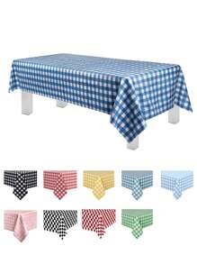 1pc/4pcs/6pcs Plaid Disposable Table Cloth, Classic Checkered Tablecloth, Multiple Colors Available, Square Shape, PEVA Material, Plastic Tablecloth, Tabletop Protection, Suitable For Weddings, Birthday Parties And Other Occasions - Multicolor - View 17