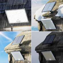 2 Pack 113 Bright LEDs Solar Outdoor Lights,7000K Cool White Lights With Motion Sensor, Solar Flood Lights Dusk To Dawn,16ft Extension Cable, IP65 Waterproof Security Lights For Patio Garden Barn Porch - 黑色 - 查看 4