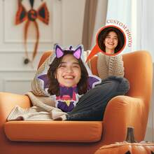 1 gối hình con dơi được cá nhân hóa, gối được cá nhân hóa, đồ trang trí Halloween tùy chỉnh, gối hình ảnh tùy chỉnh với họa tiết dễ thương hoặc vui nhộn, gối 3D hai mặt, quà tặng cho Halloween, đệm tùy chỉnh - dơi - Xem 7