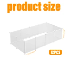 Transparent Pet Playpen, Small Animal Playpen, Guinea Pig Cages, Puppy Dog Playpen, Rabbit Bunny Indoor Fence Pen Enclosure, White Clear Plastic Playpen, 12pcs Pet Panels