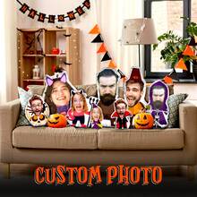 1 gối hình con dơi được cá nhân hóa, gối được cá nhân hóa, đồ trang trí Halloween tùy chỉnh, gối hình ảnh tùy chỉnh với họa tiết dễ thương hoặc vui nhộn, gối 3D hai mặt, quà tặng cho Halloween, đệm tùy chỉnh - dơi - Xem 2