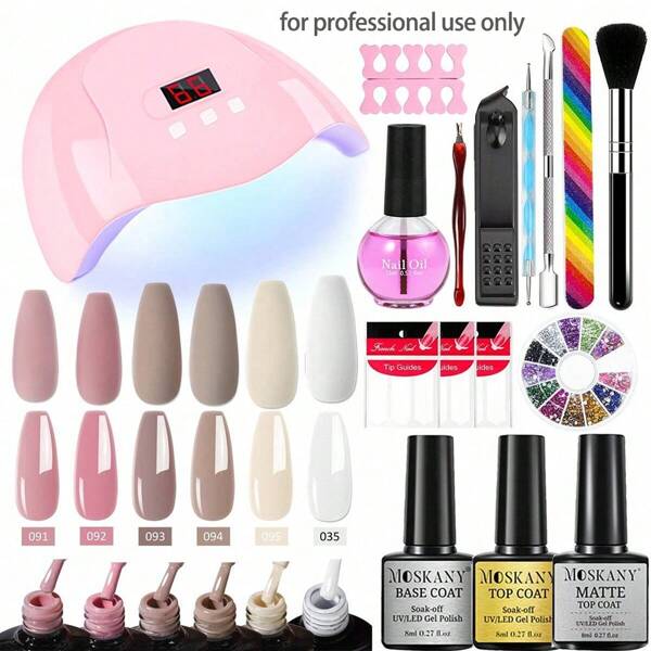 Nail Kit Acrylic Nail Kit Uv Led Nail Lamp With Nail Gel Polish Kit Immersion Off Manicure Tool Kit Nail Dust Brush Tool Gift For Women Beginners Diy At Home