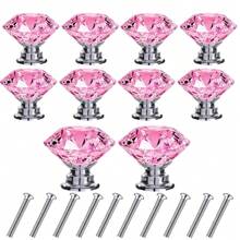 10 件水晶玻璃橱柜把手、梳妆台家具门把手、抽屉拉手、30 毫米钻石形抽屉、适用于衣柜和橱柜、橱柜拉手、厨房抽屉拉手（带螺丝） - 彩色 - 查看 15