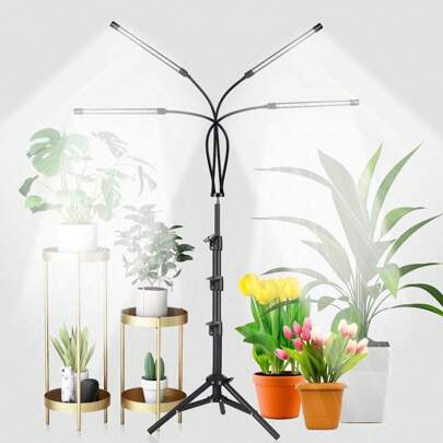 Grow Light With Stand,  Full Spectrum Gooseneck Floor Plant Light For Indoor Plants Growing,10 Dimmable Levels & Auto On/Off Timer,Tripod Stand Plant Lamp Height Adjustable